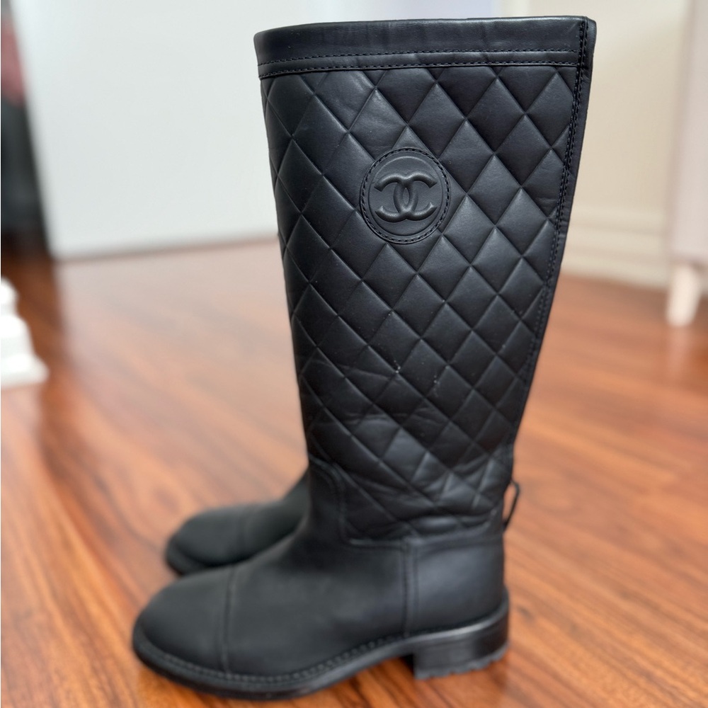Chanel Quilted Wellington Boots